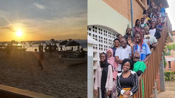 Youngsters at the beach and our college protegés